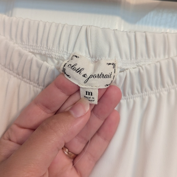 Cloth & Portrait Wide Leg Flowy Pants Galaxy White Pink Medium - Picture 8 of 8